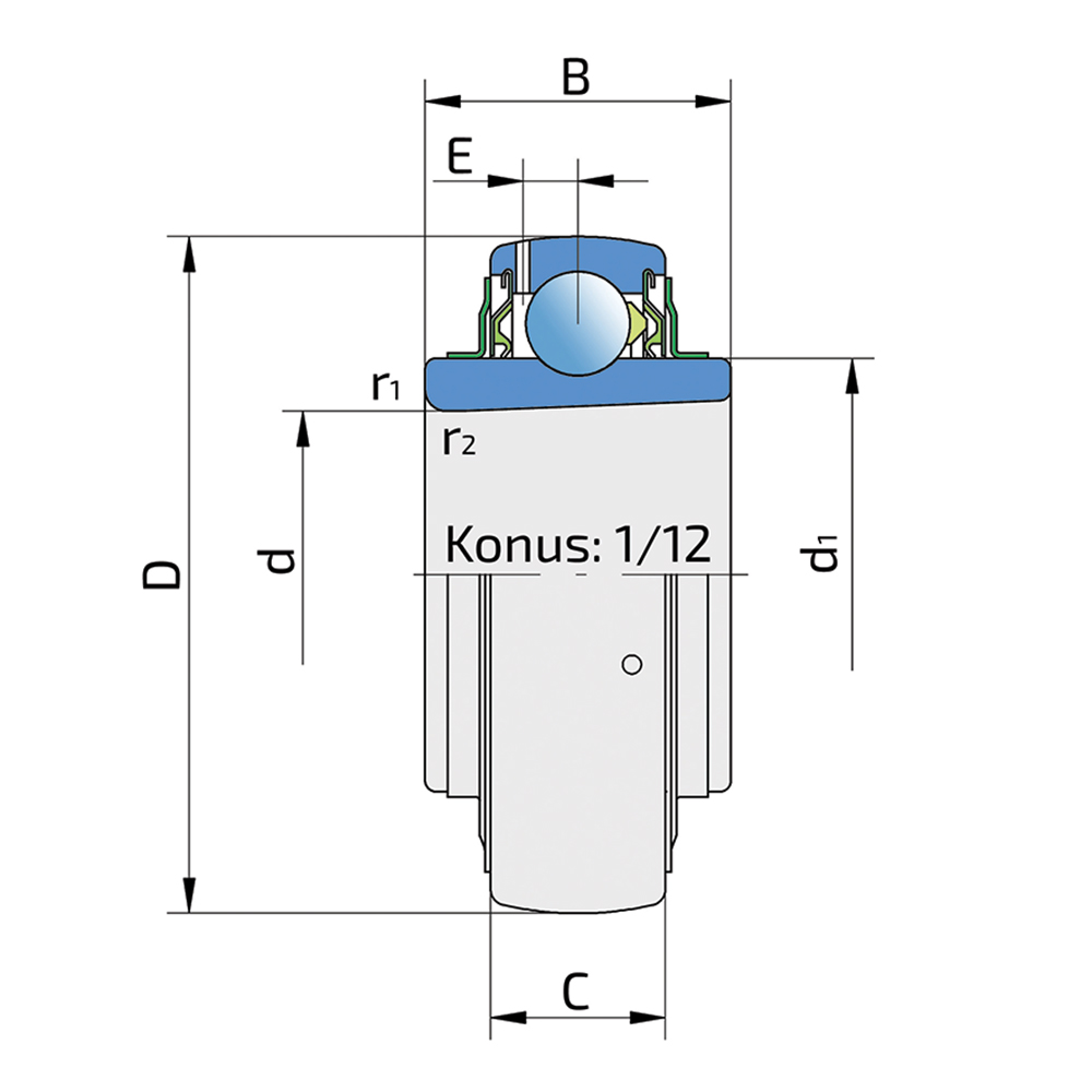 Корпусный подшипник LK207-2F