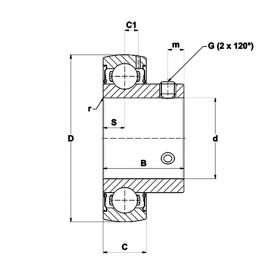 Корпусный подшипник US 204 G2
