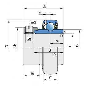 Корпусный подшипник LY 211-2F