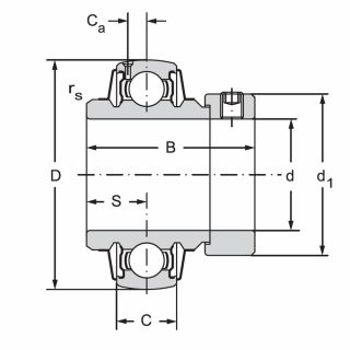 Корпусный подшипник UEL212-3L