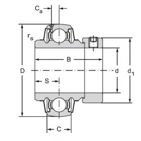 Корпусный подшипник UEL206-3L