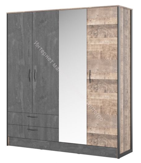 Спальня К-1 HUGO Дуб Гранж/Железный камень