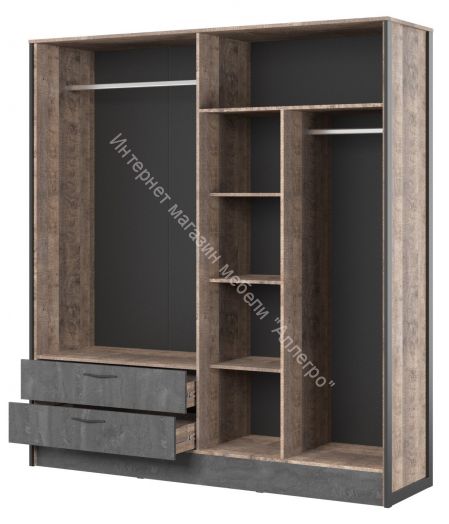 Спальня К-1 HUGO Дуб Гранж/Железный камень