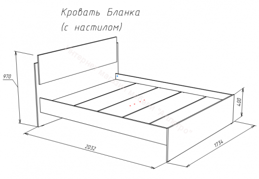 Кровать 160х200 БЛАНКА Дуб Сонома/Белый глянец