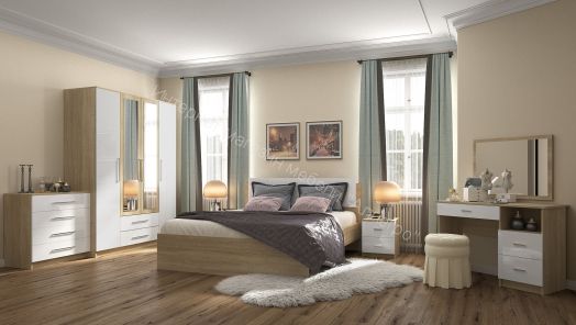 Комод БЛАНКА Дуб Сонома/Белый глянец