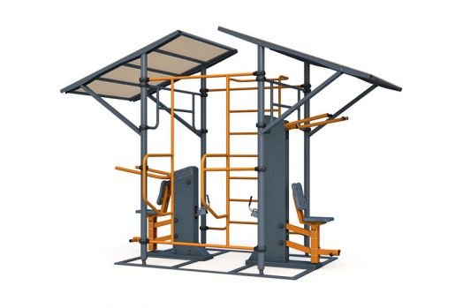 Тренажерная беседка уличная на 2 тренажера ТРК-1.11