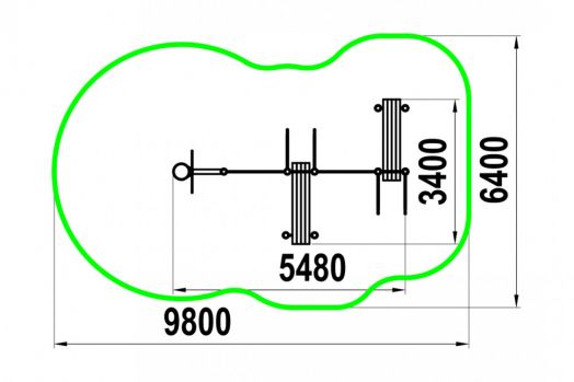 Спортивный комплекс с турниками. шведской стенкой, баскетбольной стойкой,  лавками W-06-008