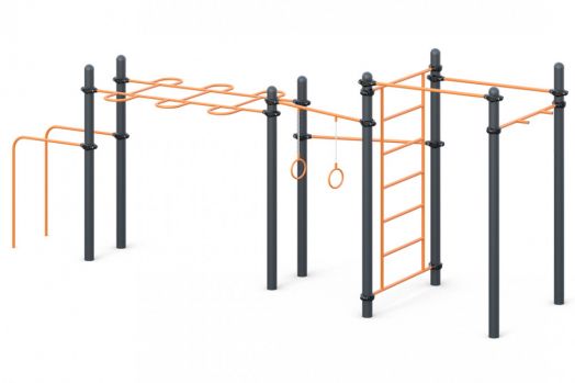 Спортивный комплекс с турникамии, брусьями, шведской стенкой W-02-018