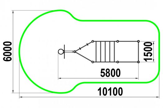Спортивный комплекс с турниками, рукоходом, баскетбольной стойкой W-06-007