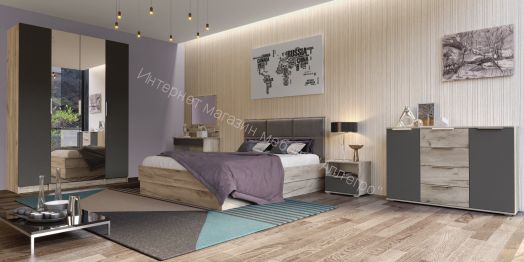 Кровать 160х200 ВЕНЕЦИЯ Дуб серый Крафт