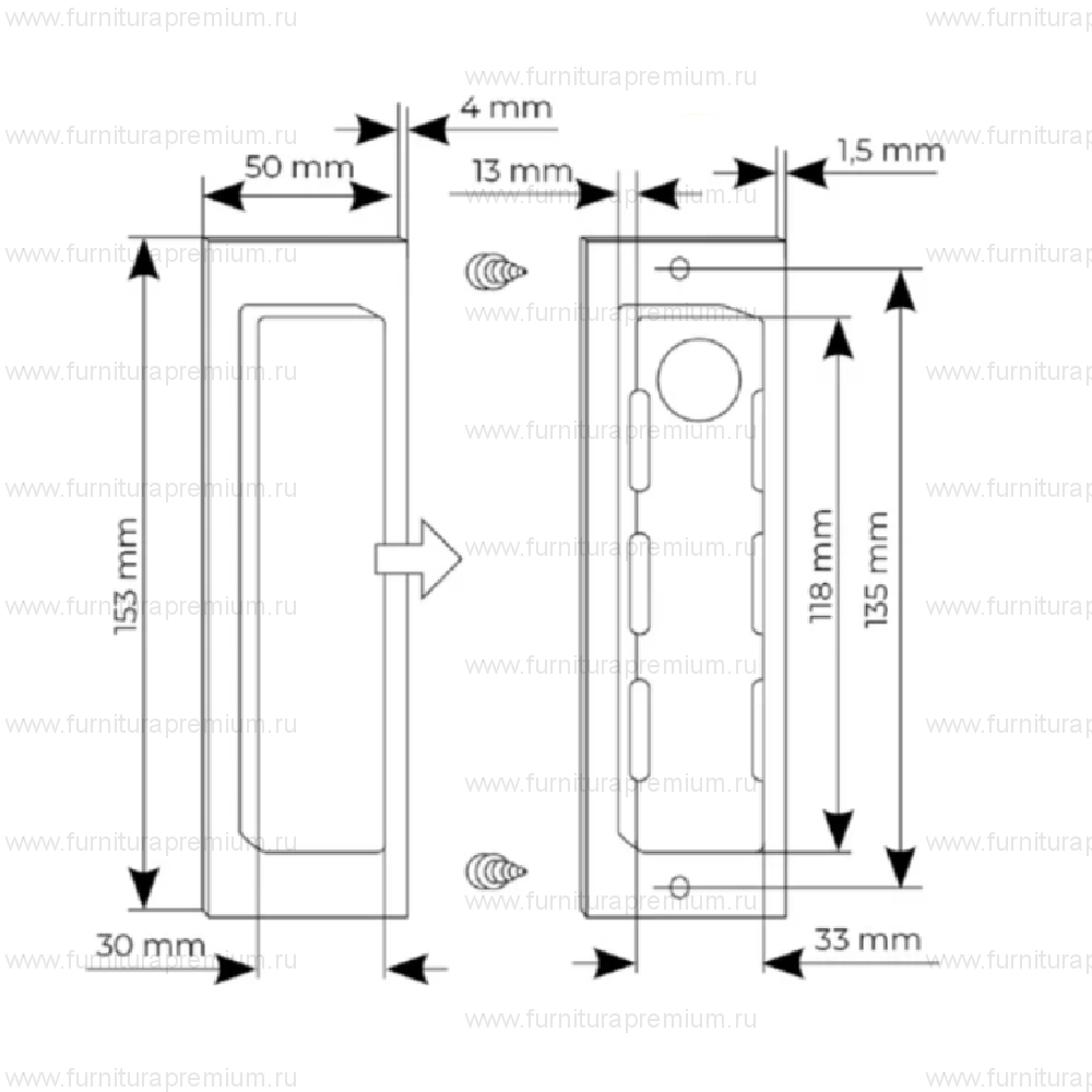 Ручка для раздвижных дверей Morelli MHS153