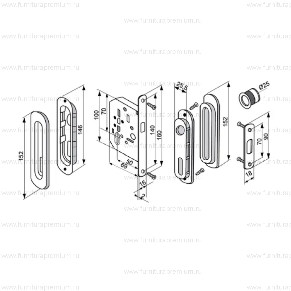 Комплект для раздвижных дверей Morelli MHS150 L