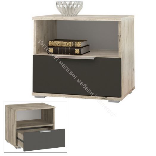 Тумба прикроватная ВЕНЕЦИЯ Дуб серый Крафт/Серый графит