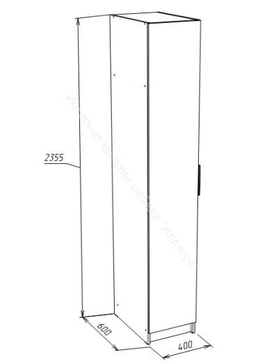 Корпус шкафа 400 ВЕНЕЦИЯ Дуб серый Крафт