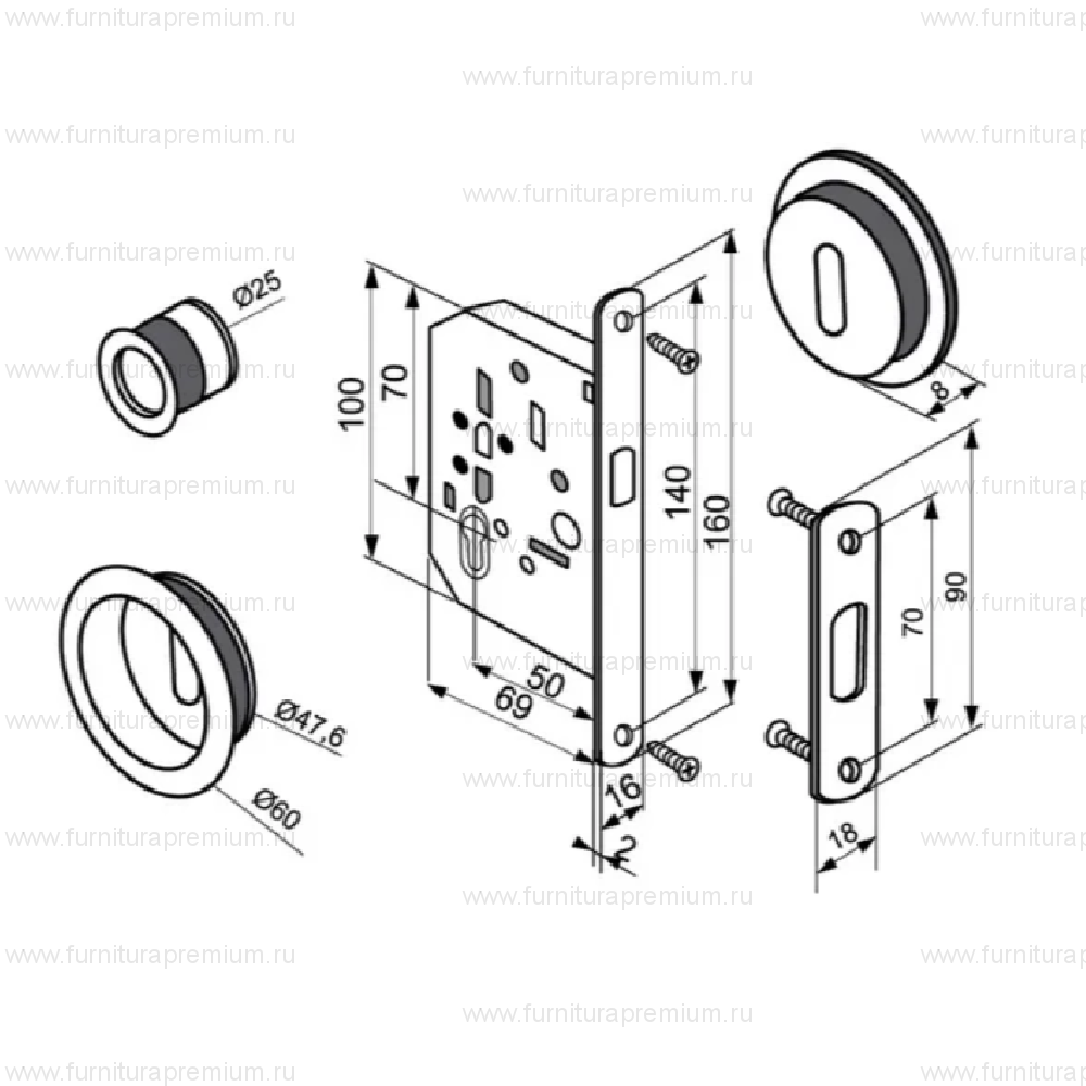 Комплект для раздвижных дверей Morelli MHS-1 L