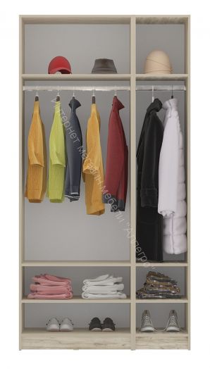 Шкаф трёхдверный 3-и зеркальные дверцы ВЕНЕЦИЯ Дуб серый Крафт/Серый графит