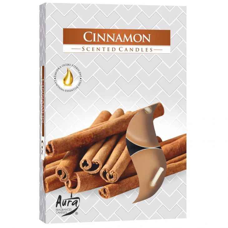 Bispol Ароматические свечи чайные Cinnamon, 6 шт.