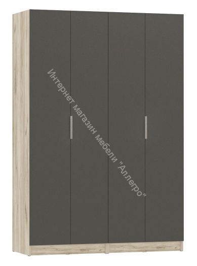 Шкаф четырёхдверный ВЕНЕЦИЯ Дуб серый Крафт/Серый графит