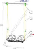 Качели двойные на веревочной системе до 250 см
