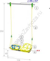 Качели двойные "взрослый-малыш" на веревочной системе до 250 см
