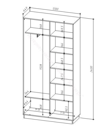 Шкаф-купе 2-х дверный с зеркалом FIX 03.8.11 Дуб Сонома