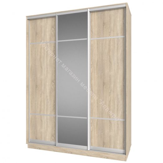 Шкаф-купе 3-х дверный с зеркалом FIX 24.8.11.8 Дуб Сонома