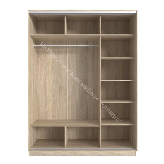 Шкаф-купе 3-х дверный с зеркалом FIX 24.8.11.8 Дуб Сонома