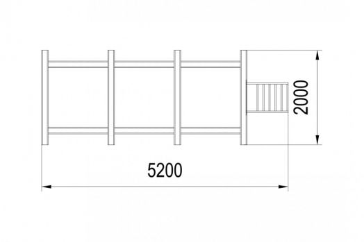 Разрушенная лестница ПП-1.4 для полосы препятствий