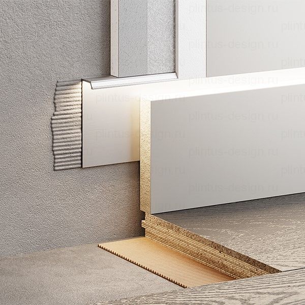 Скрытый плинтус Мини ФЕСО 50 мм Анодированный