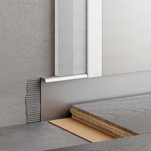 Скрытый плинтус Мини ФЕСО 50 мм Анодированный