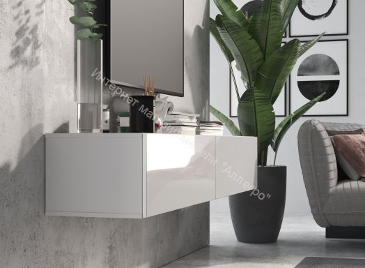 Тумба ТВ 180 SOMERO Белый/Белый глянец