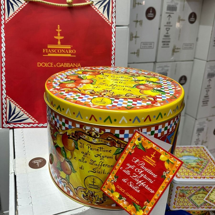 Панеттоне с цитрусовыми и шафраном Dolce Gabbana Fiasconaro 1000 г, Panettone agli agrumi e zafferano 1000 g