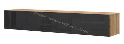 Тумба ТВ 180 SOMERO Дуб Вотан/Чёрный глянец