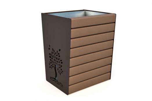 Уличная урна с фигурной резкой "Сквер" со вставкой У-1.9