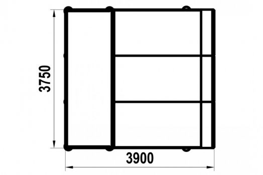 Элемент для скейт площадки Quarter pipe-3-1800