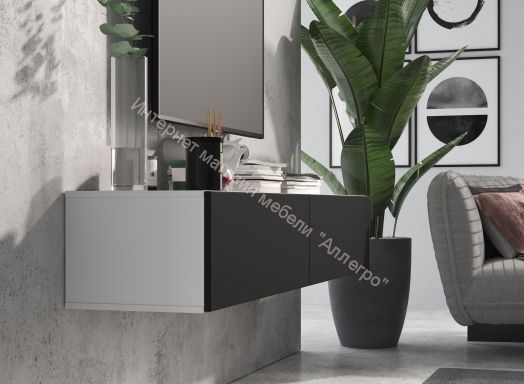 Тумба ТВ 100 SOMERO Белый/Чёрный