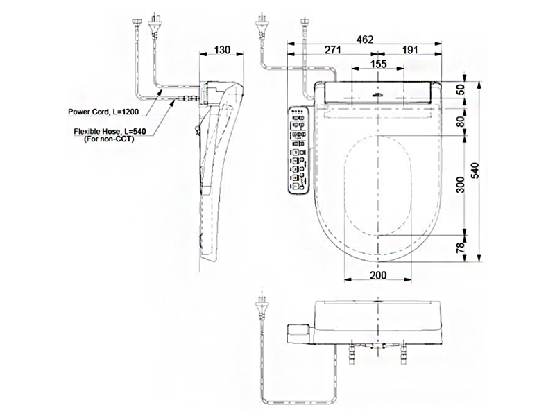 Умное сиденье для унитаза TOTO WASHLET TCF33320GIN#NW1 схема 2