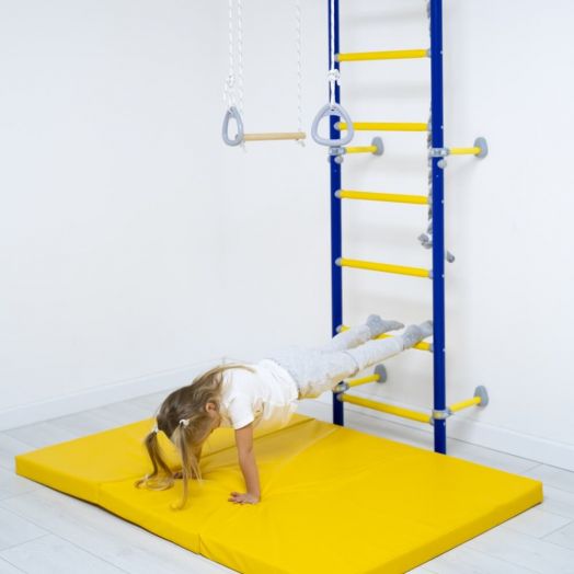 Мат (мягкий щит)  1000*1500*60, в 3 сложения (голубой/желтый)