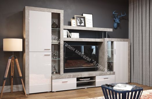 Гостиная МОНТАНА СТ-1 Аtelier/Белый глянец