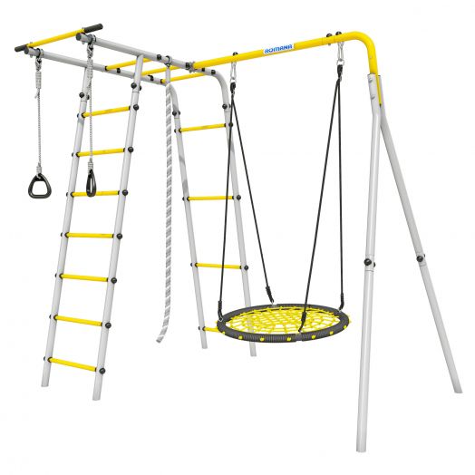 Детский спортивный комплекс для дачи  Лесная поляна - 3 (желтый/серый)