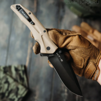 Нож складной тактический HT-2 Blackwash Tan