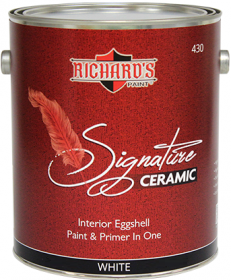 Краска Интерьерная Richards Paint 430 Signature Ceramic Eggshell 0,5л Белая, Яичная Скорлупа для Внутренних Работ / Ричардс.