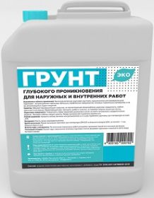 Грунтовка Глубокого Проникновения Грида Эко Летняя 10л Бесцветная, Универсальная для Внутренних и Наружных Работ.