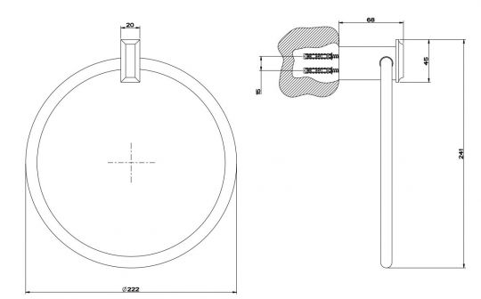 Gessi Eleganza Кольцо для полотенец 46509 схема 2