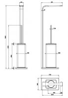 Gessi iSpa Комплект: Держатель для туалетной бумаги + ёршик 41733 схема 2
