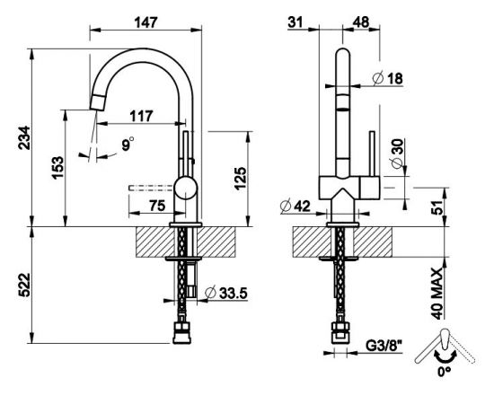 Кран для питьевой воды Gessi Pillar Taps 00924 схема 2