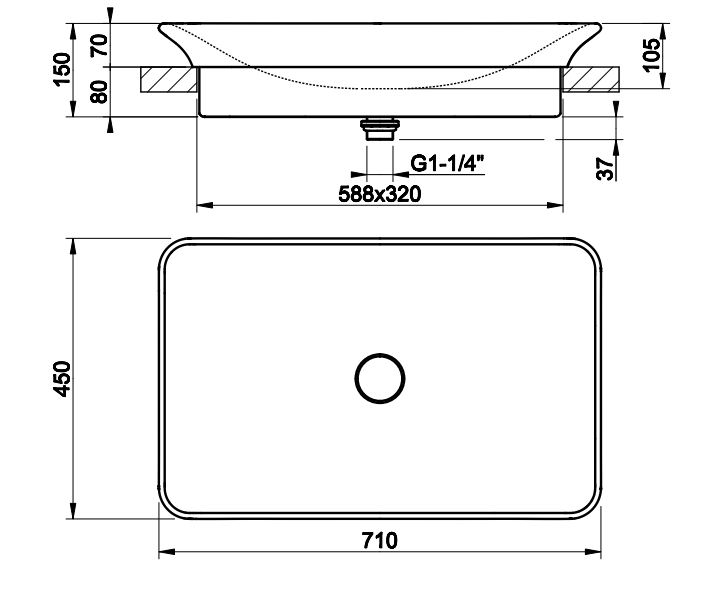 Раковина Gessi iSpa 42004 49х45 ФОТО