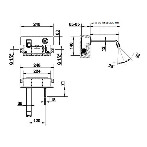 Смеситель Gessi Rettangolo XL для биде 26183 схема 3