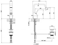 Смеситель Gessi Rettangolo XL для раковины 26101 схема 2
