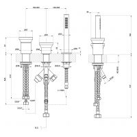 Смеситель для ванны и душа Gessi Origini 66043 схема 2